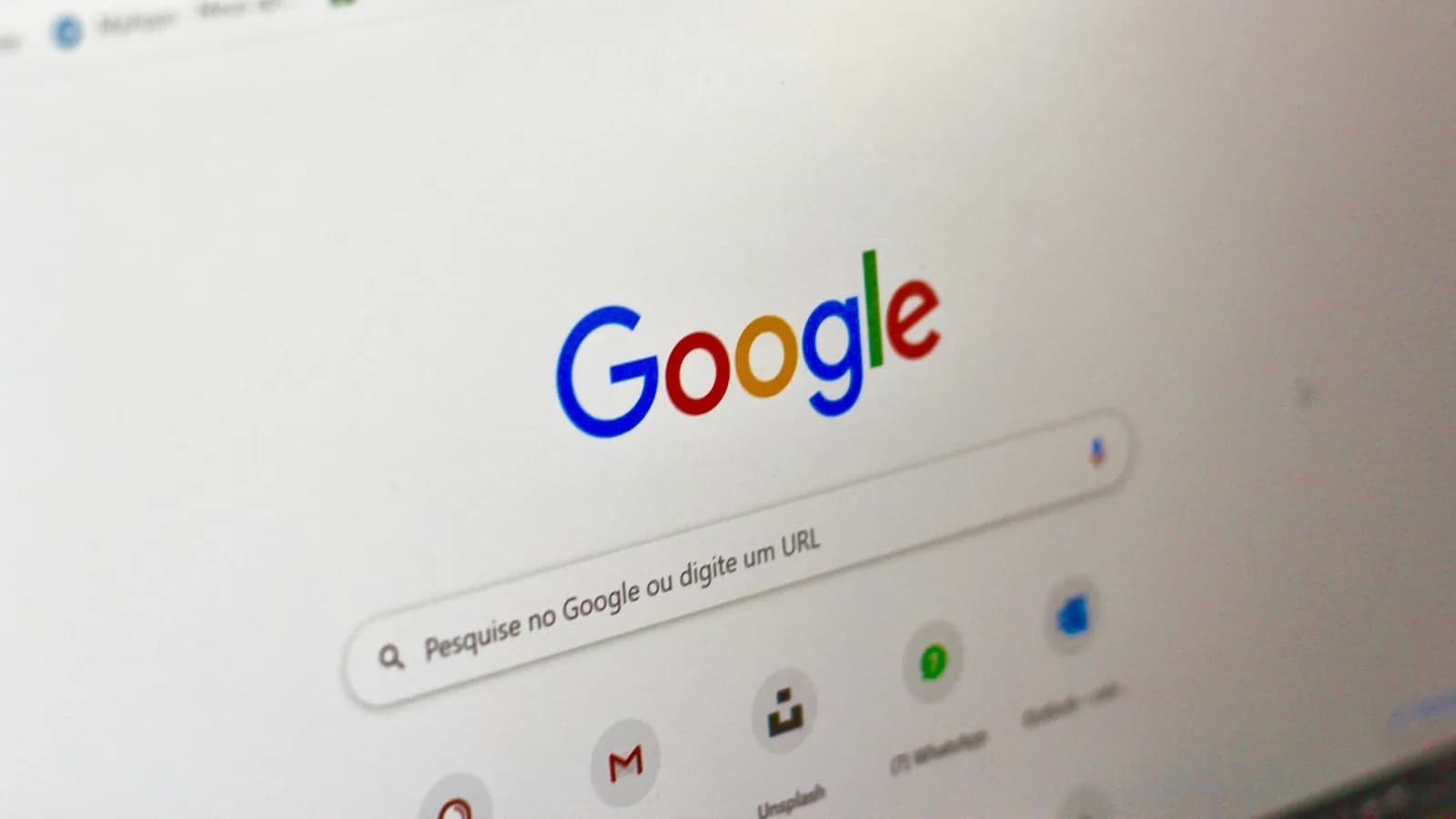 Google search page open on a laptop screen
