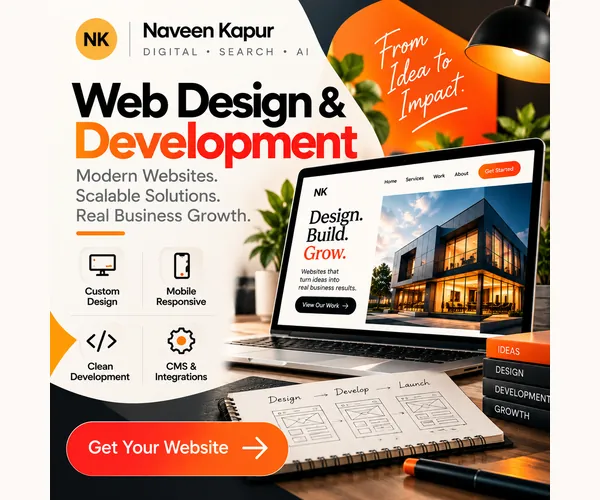 Naveen Kapur web design and development: custom design, mobile responsive, clean development, CMS and integrations