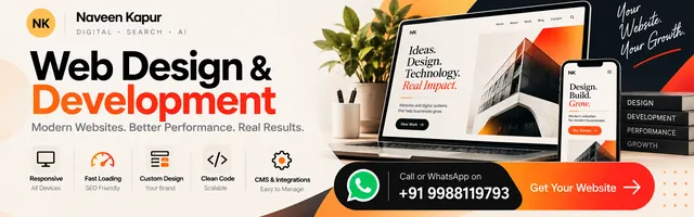 Naveen Kapur web design and development. Call or WhatsApp +91 9988119793